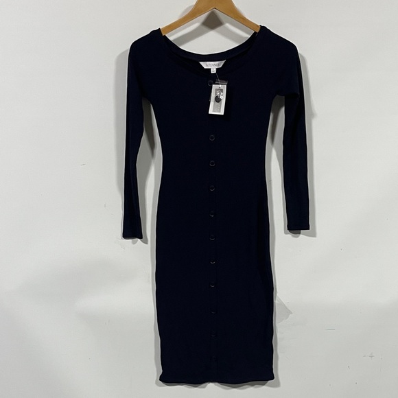 INTERMIX Dresses & Skirts - NWT Intermix Helene button dress Black Long Sleeve Dress